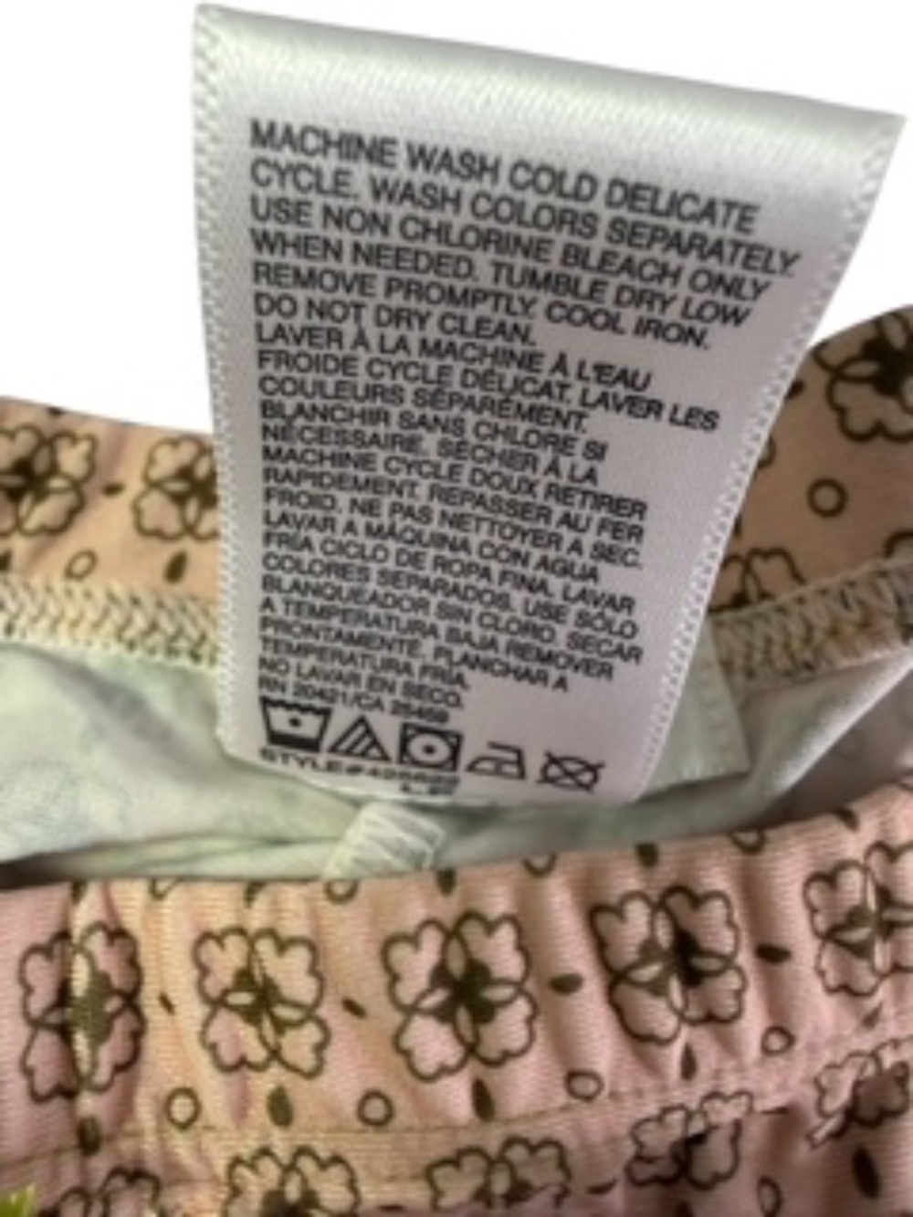 DKNY Rose/Taupe Lace Inset Loungewear w/ Adjustable Straps Elastic Waist Size M - Picture 10 of 10